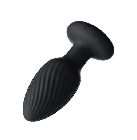 MizzZee - Rotating Vibrating Anal Butt Plug Wireless Remote (Chargeable - Black)